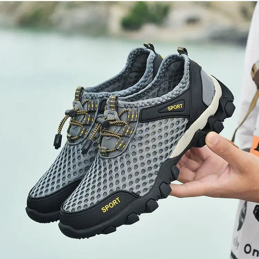 2024 Men Casual Tennis Sneakers Summer Fashion Breathable Mesh Shoes Mens Non-Slip Hiking Shoe Sneaker for Men Climbing Trekking