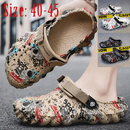 Summer New Men Outdoor Sandals Garden Clogs Male Casual Shoes Fashion Water Shoes Luxury Sandals Comfort Home Soft Slippers