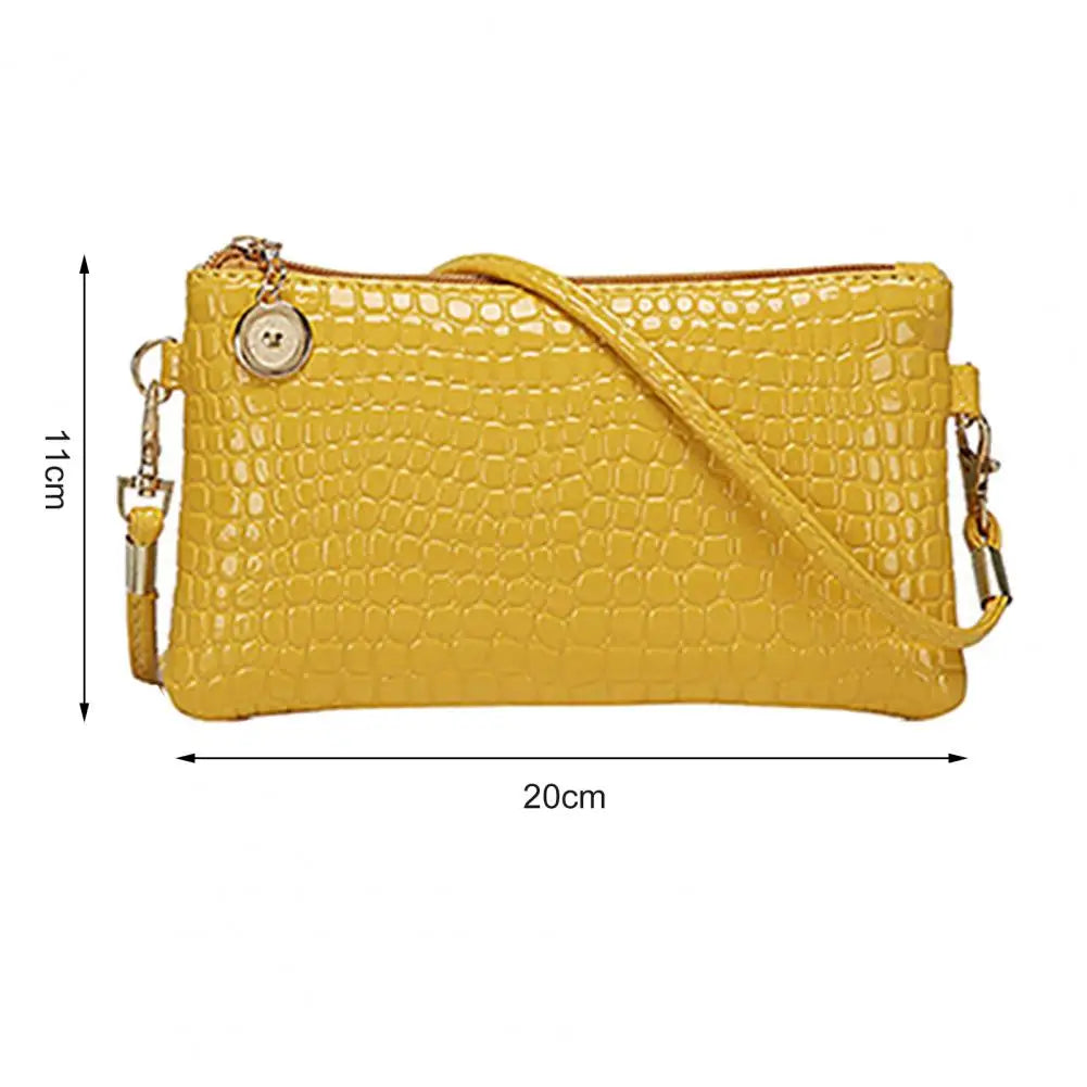 Women's PU Leather Shoulder Bag Crocodile Pattern Cluth Bag Fashion Female Solid Color Crossbody Bag Phone Bag Small Coin Wallet