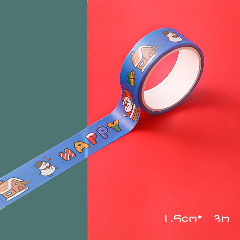 Cartoon Christmas And Paper Adhesive Tape Student Journal Material Diy Decorative Stickers Cute Girl