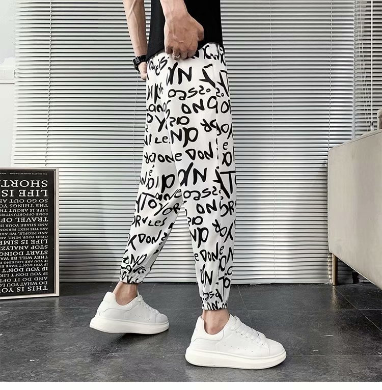 Summer Thin Casual Trend Men's Versatile Ankle Banded Pants