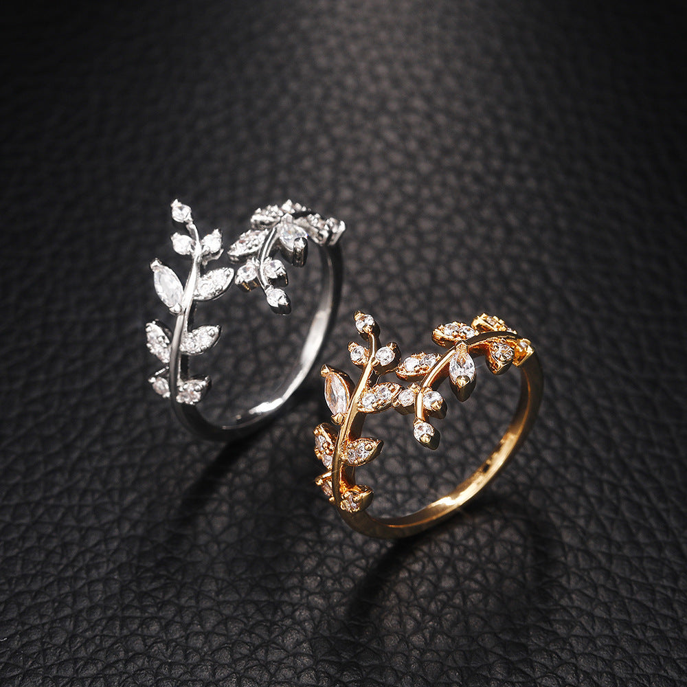 Leaf Ring Women's Stylish Adjustable Ring