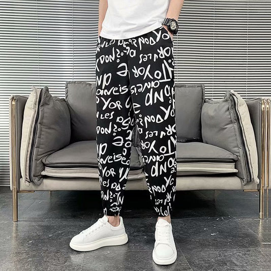 Summer Thin Casual Trend Men's Versatile Ankle Banded Pants