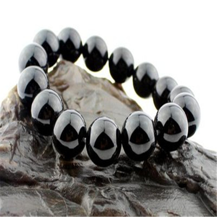 Geometric Unisex Black Black Agate Bracelet