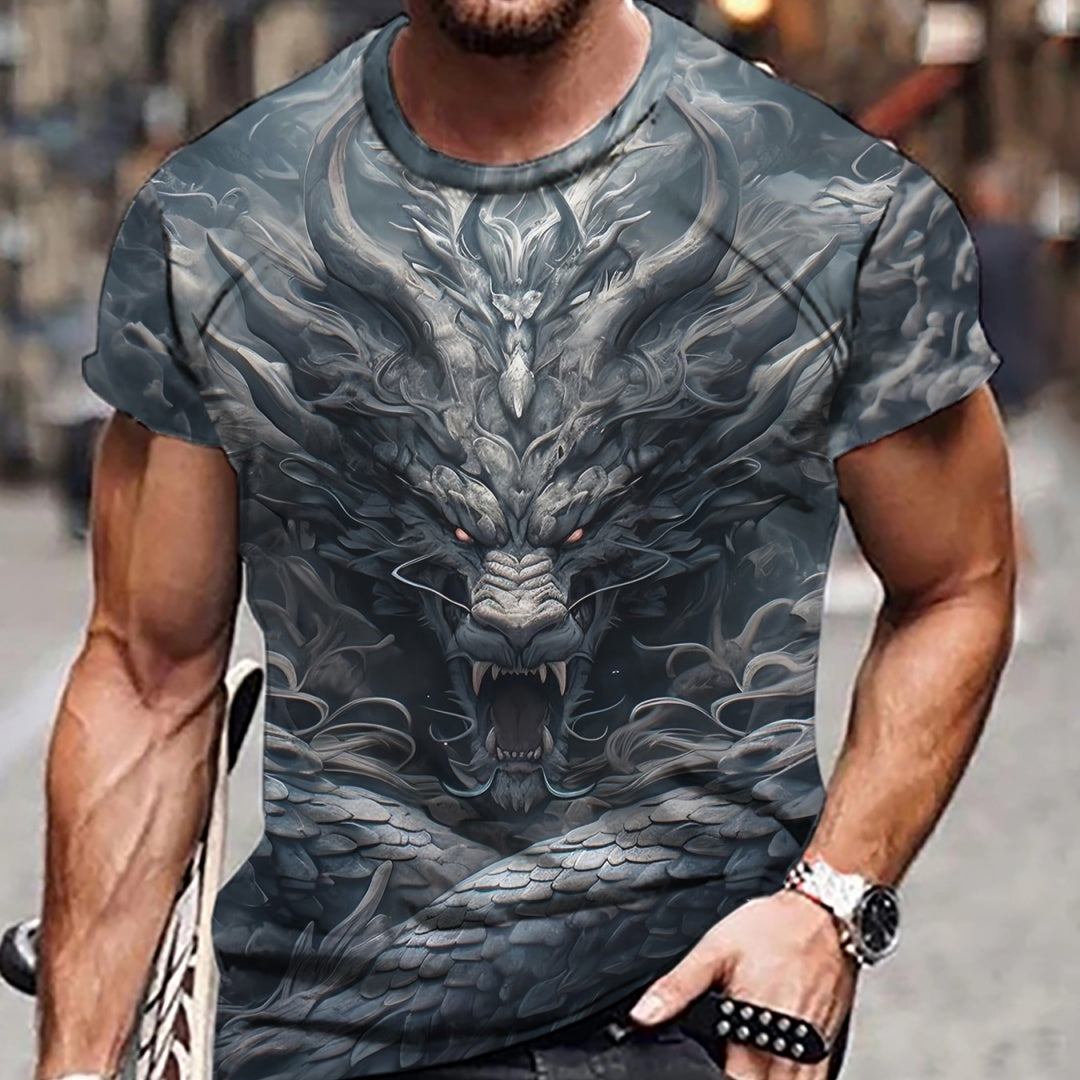 Versatile Men's Casual 3D Printed Short Sleeves